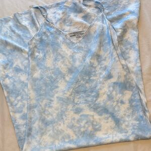 All Saints Blue and White Tie-Dye Midi Dress